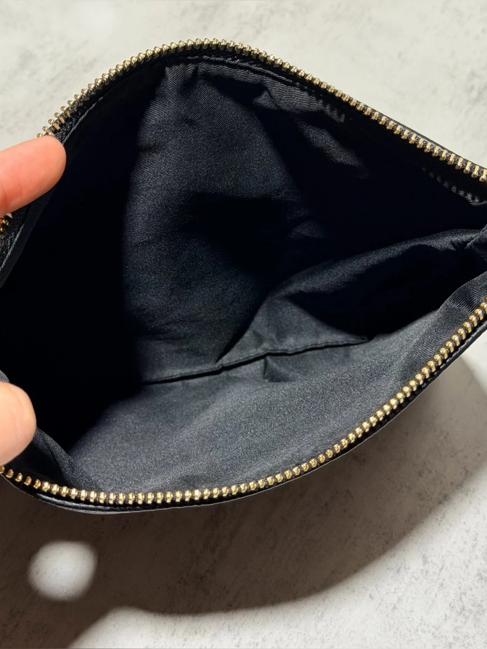 Sephora Collection Black Pebbled Wristlet Cosmetic Bag